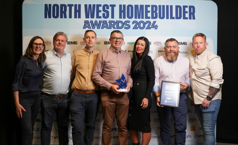 A range of team members receiving the award at the North West Homebuilder awards
